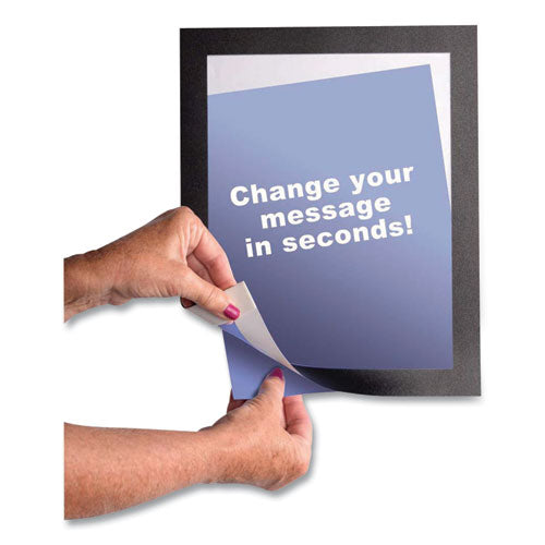 Self Adhesive Sign Holders, 11 X 17 Insert, Clear With Black Border, 2/pack