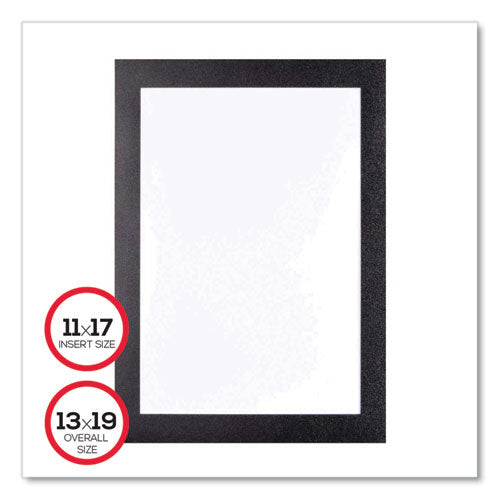 Self Adhesive Sign Holders, 11 X 17 Insert, Clear With Black Border, 2/pack