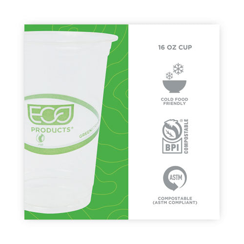 Greenstripe Renewable And Compostable Cold Cups, 16 Oz, Clear, 50/pack, 20 Packs/carton