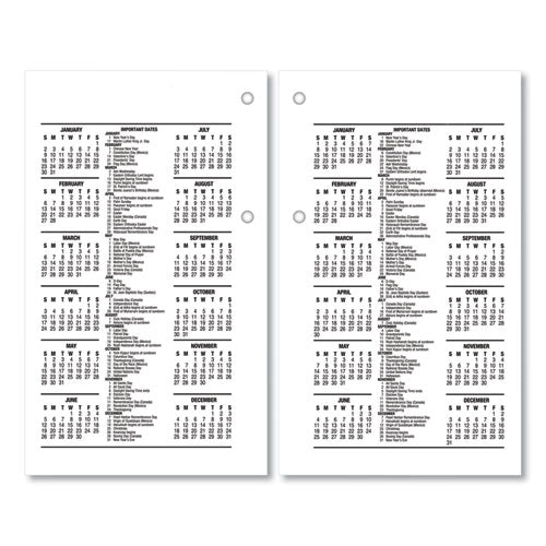 Desk Calendar Recycled Refill, 3.5 X 6, White Sheets, 12-month (jan To Dec): 2024