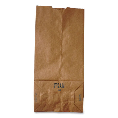 Grocery Paper Bags, 35 Lb Capacity, #6, 6" X 3.63" X 11.06", Kraft, 500 Bags