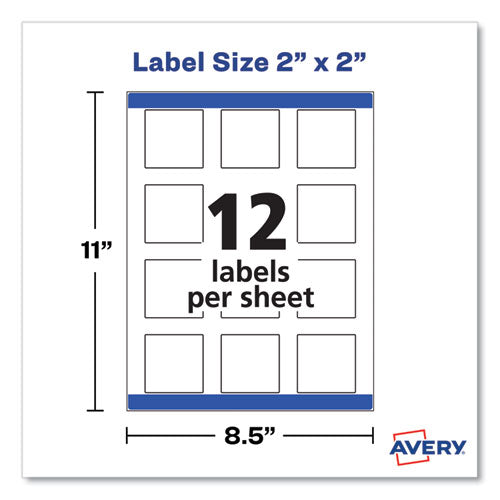 Square Labels With Sure Feed And Trueblock, 2 X 2, White, 300/pack