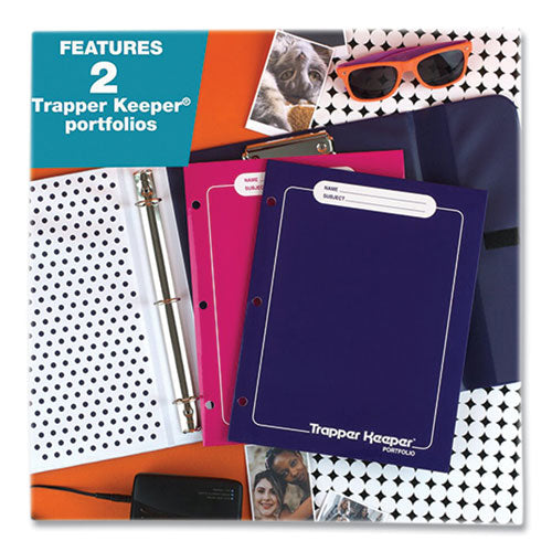 Pink trapper keeper!~ ( Plastic Organizer Box with Di