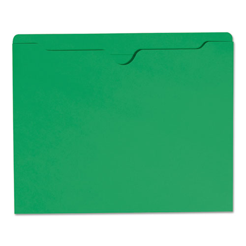 Colored File Jackets With Reinforced Double-ply Tab, Straight Tab, Letter Size, Green, 100/box