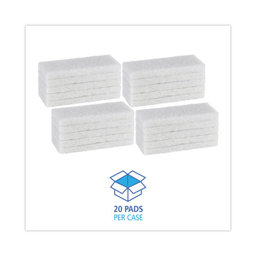 Light Duty Scour Pad, 4.63  X 10, White, 20/carton