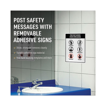 Surface Safe Removable Label Safety Signs, Inkjet/laser Printers, 5 X 7, White, 2/sheet, 15 Sheets/pack