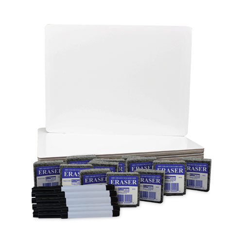 Magnetic Dry Erase Board Set, 12 X 9, White Surface, 12/pack