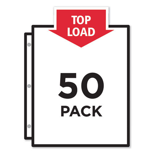 Top-load Poly Sheet Protectors, Super Heavy Gauge, Letter, Nonglare, 50/box
