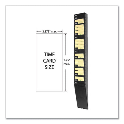 Time Card Rack For 7" Cards, 25 Pockets, Abs Plastic, Black
