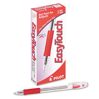 Easytouch Ballpoint Pen, Stick, Fine 0.7 Mm, Red Ink, Clear/red Barrel, Dozen