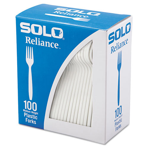 Reliance Mediumweight Cutlery, Fork, White, 100/box, 1,000/carton