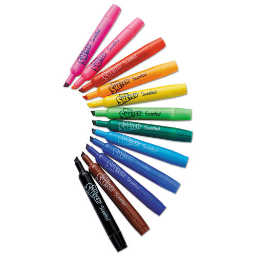 Scented Watercolor Marker Classroom Pack, Broad Chisel Tip, Assorted Colors, 36/pack