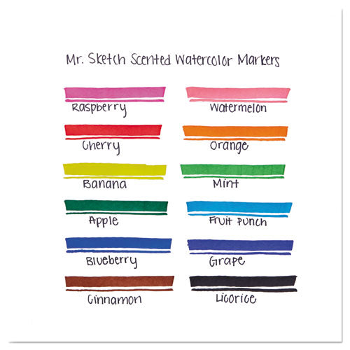 Scented Watercolor Marker Classroom Pack, Broad Chisel Tip, Assorted Colors, 36/pack