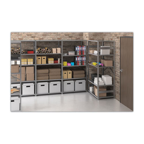 Closed Commercial Steel Shelving, Six-shelf, 36w X 18d X 75h, Medium Gray