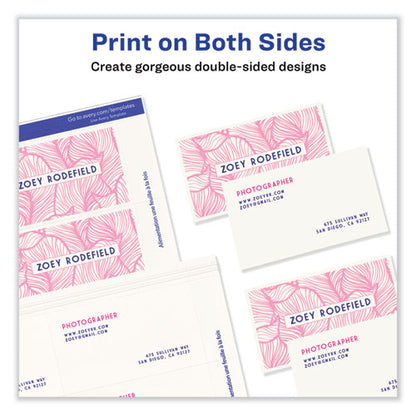 Printable Microperforated Business Cards W/sure Feed Technology, Inkjet, 2 X 3.5, White,  250 Cards, 10/sheet, 25 Sheets/pack