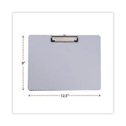 Plastic Brushed Aluminum Clipboard, Landscape Orientation, 0.5" Clip Capacity, Holds 11 X 8.5 Sheets, Silver