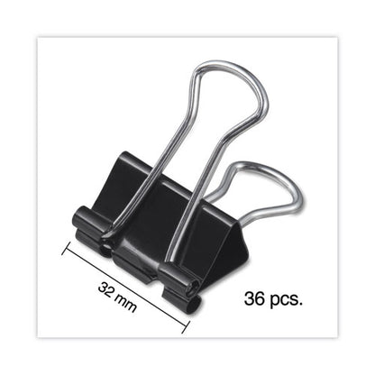 Binder Clip Zip-seal Bag Value Pack, Medium, Black/silver, 36/pack
