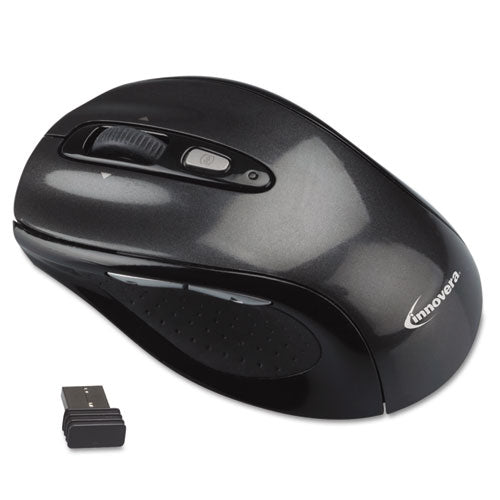 Wireless Optical Mouse With Usb-a, 2.4 Ghz Frequency/32 Ft Wireless Range, Left/right Hand Use, Gray/black