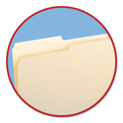 Manila File Folders, 1/2-cut Tabs: Assorted, Letter Size, 0.75" Expansion, Manila, 100/box