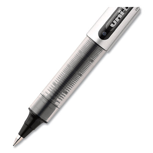 Vision Roller Ball Pen, Stick, Fine 0.7 Mm, Black Ink, Silver/black/clear Barrel, Dozen