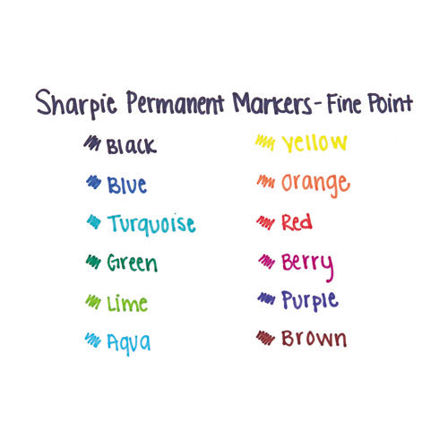 Fine Tip Permanent Marker, Fine Bullet Tip, Orange, Dozen