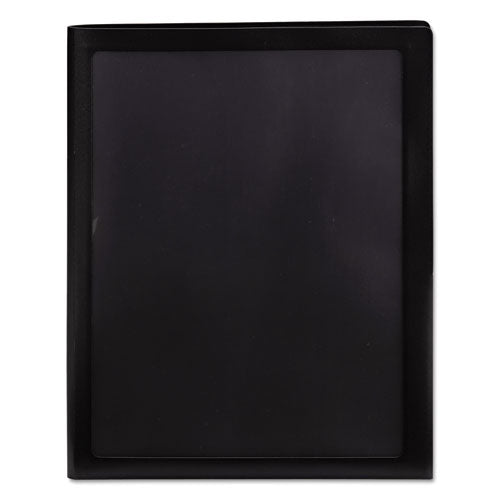 Frame View Poly Two-pocket Folder, 100-sheet Capacity, 11 X 8.5, Clear/black, 5/pack