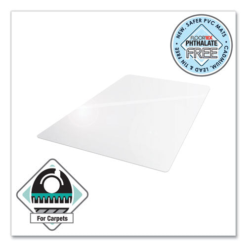 Cleartex Advantagemat Phthalate Free Pvc Chair Mat For Low Pile Carpet, 53 X 45, Clear