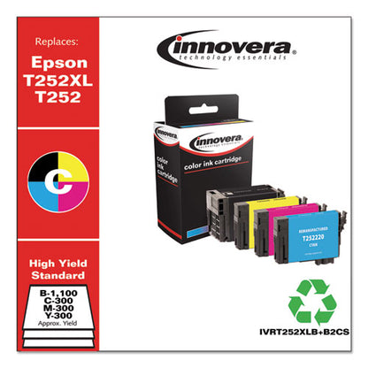 Remanufactured Black/cyan/magenta/yellow Ink,replacement F/t252xl/t252 (t252xl-bcs), 1,100/300 Page-yield