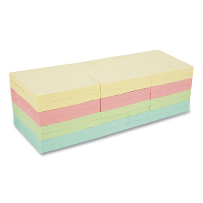 Self-stick Note Pad Cabinet Pack, 3" X 3", Assorted Pastel Colors, 90 Sheets/pad, 24 Pads/pack