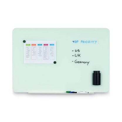 Magnetic Glass Dry Erase Board, 60 X 48, Opaque White Surface