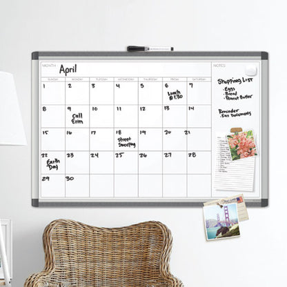 Pinit Magnetic Dry Erase Undated One Month Calendar, 35 X 35, White