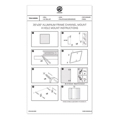 Pinit Magnetic Dry Erase Undated One Month Calendar, 35 X 35, White