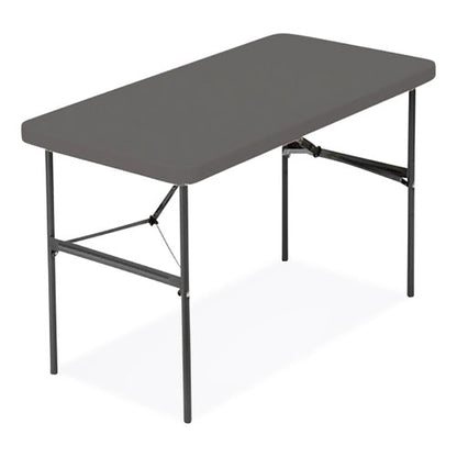 Indestructable Commercial Folding Table, Rectangular, 48" X 24" X 29", Charcoal Top, Charcoal Base/legs