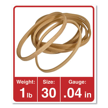 Rubber Bands, Size 30, 0.04" Gauge, Beige, 1 Lb Box, 1,100/pack