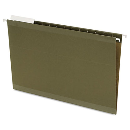 Reinforced Hanging File Folders, Legal Size, Straight Tabs, Standard Green, 25/box