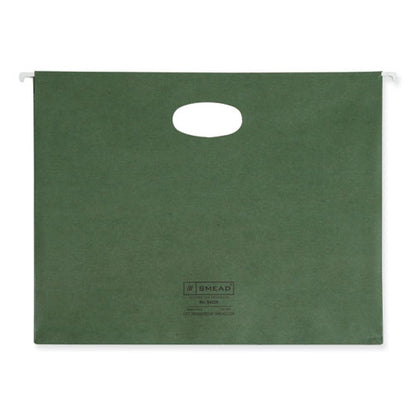 100% Recycled Hanging Pockets With Full-height Gusset, 1 Section, 3.5" Capacity, Letter Size, Standard Green, 10/box