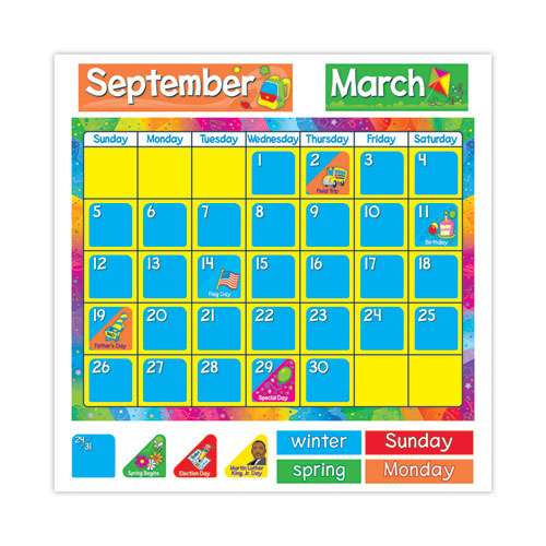 Year Around Calendar Bulletin Board Set, 22" X 17"