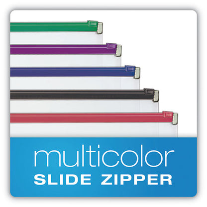 Expanding Zipper Binder Pocket, 8.5 X 11, Assorted Colors, 5/pack
