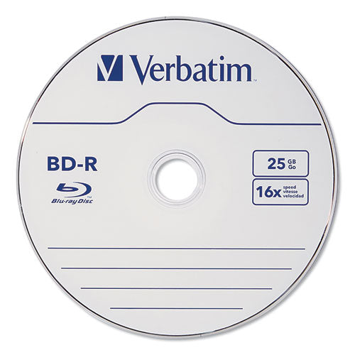 Bd-r Blu-ray Disc, 25 Gb, 16x, White, 25/pack