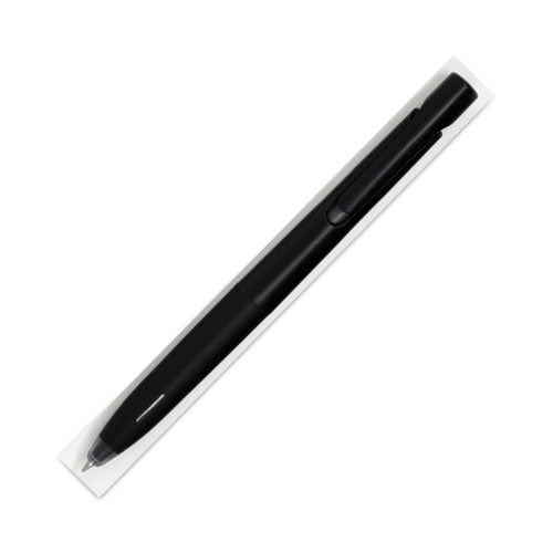 Blen Gel Pen, Retractable, Fine 0.7 Mm, Black Ink, Black Barrel, Dozen