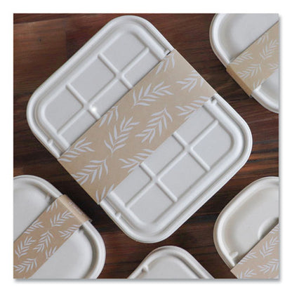 Fiber Container Sleeves, World Centric Leaf Design, 7.5" X 10" X 3.25", Natural, Paper, 800/carton