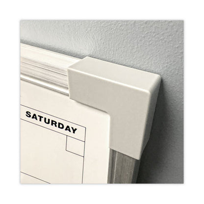 Framed Calendar Dry Erase Board, 24 X 18, White Surface, Silver Aluminum Frame