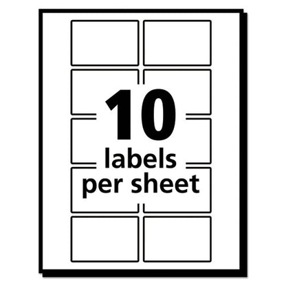 Removable Multi-use Labels, Inkjet/laser Printers, 1 X 1.5, White, 10/sheet, 50 Sheets/pack, (5434)