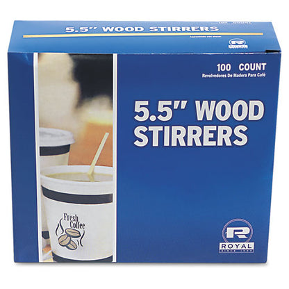 Wood Coffee Stirrers, 5.5", 10,000/carton