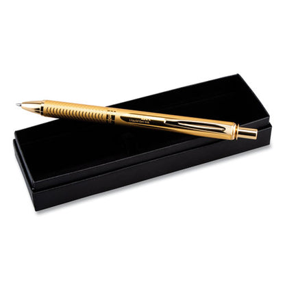 Energel Alloy Gel Pen, Retractable, Medium 0.7 Mm, Black Ink, Gold Barrel