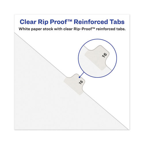 Avery-style Preprinted Legal Bottom Tab Divider, 26-tab, Exhibit K, 11 X 8.5, White, 25/pk