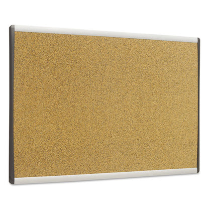 Arc Frame Cubicle Cork Board, 30 X 18, Tan Surface, Silver Aluminum Frame