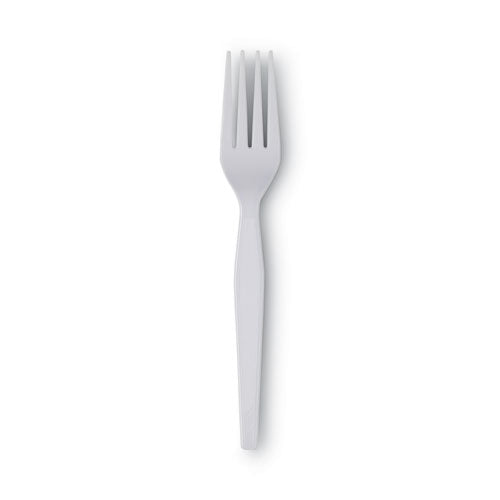 Plastic Cutlery, Heavyweight Forks, White, 100/box