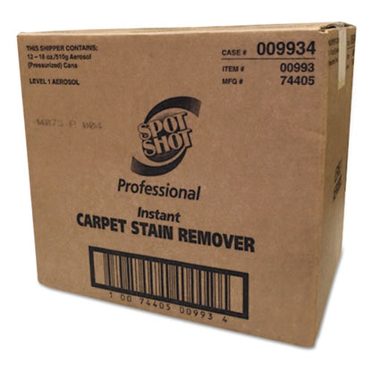 Spot Shot Professional Instant Carpet Stain Remover, 18 Oz Aerosol Spray, 12/carton