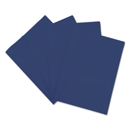 Plastic Twin-pocket Report Covers, Three-prong Fastener, 11 X 8.5, Roya Blue/ Royal Blue, 10/pack